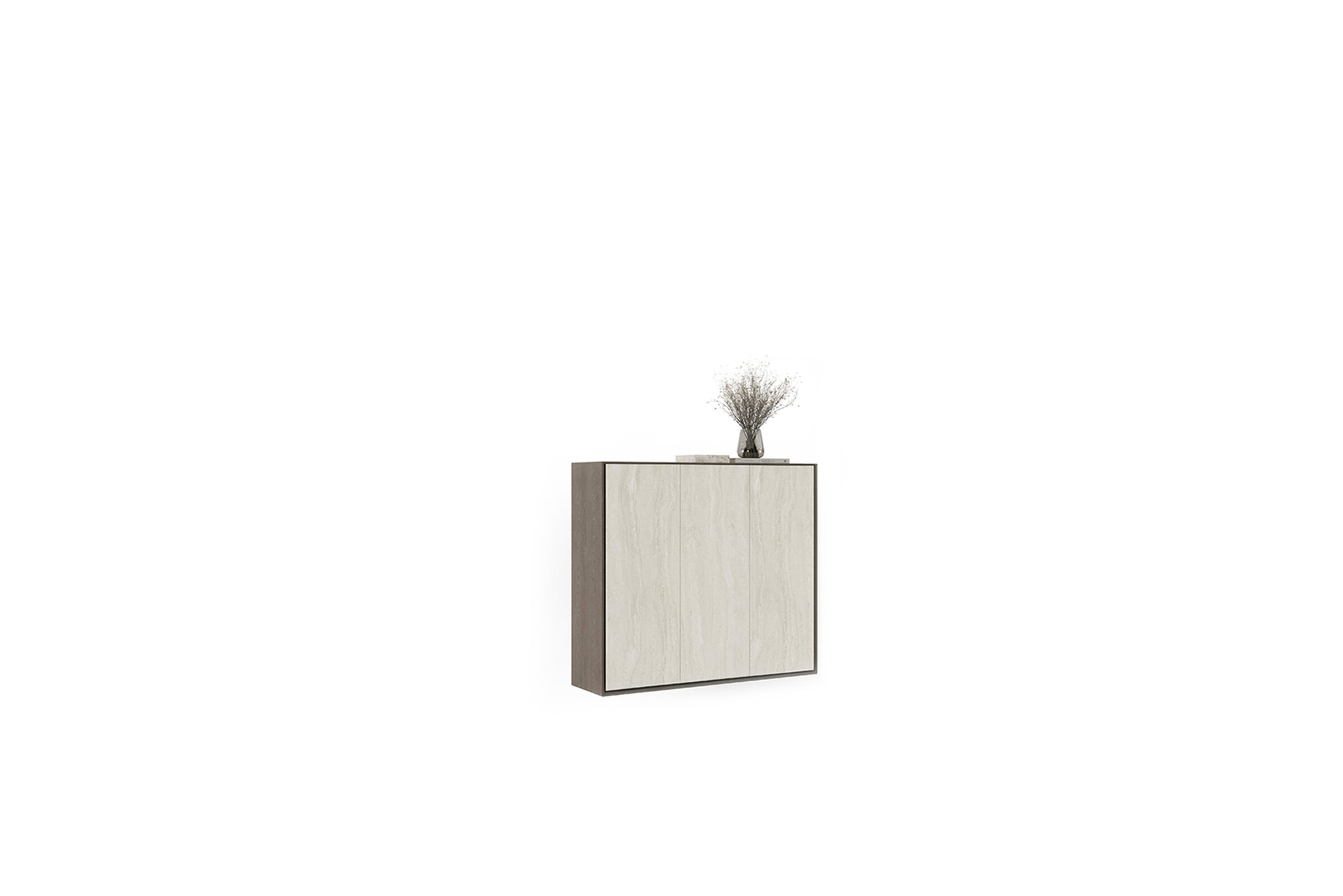 Dulap de depozitare elegant, modern și minimalist, în tonuri neutre, pentru interioare contemporane.
