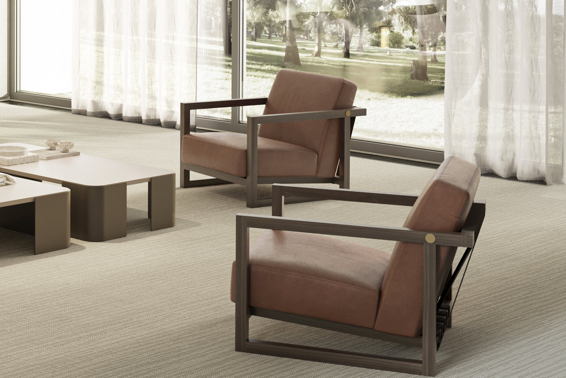 Fotolii moderne și elegante, cu perne pufoase și rame din lemn, perfecte pentru livinguri și birouri elegante. Îmbunătățiți confortul și designul cu mobilierul Saloni.