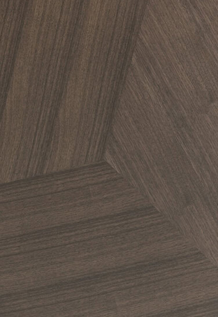 Elegant dark wood veneer flooring showcasing a smooth, polished surface with a detailed grain pattern, perfect for modern and classic interior design styles.