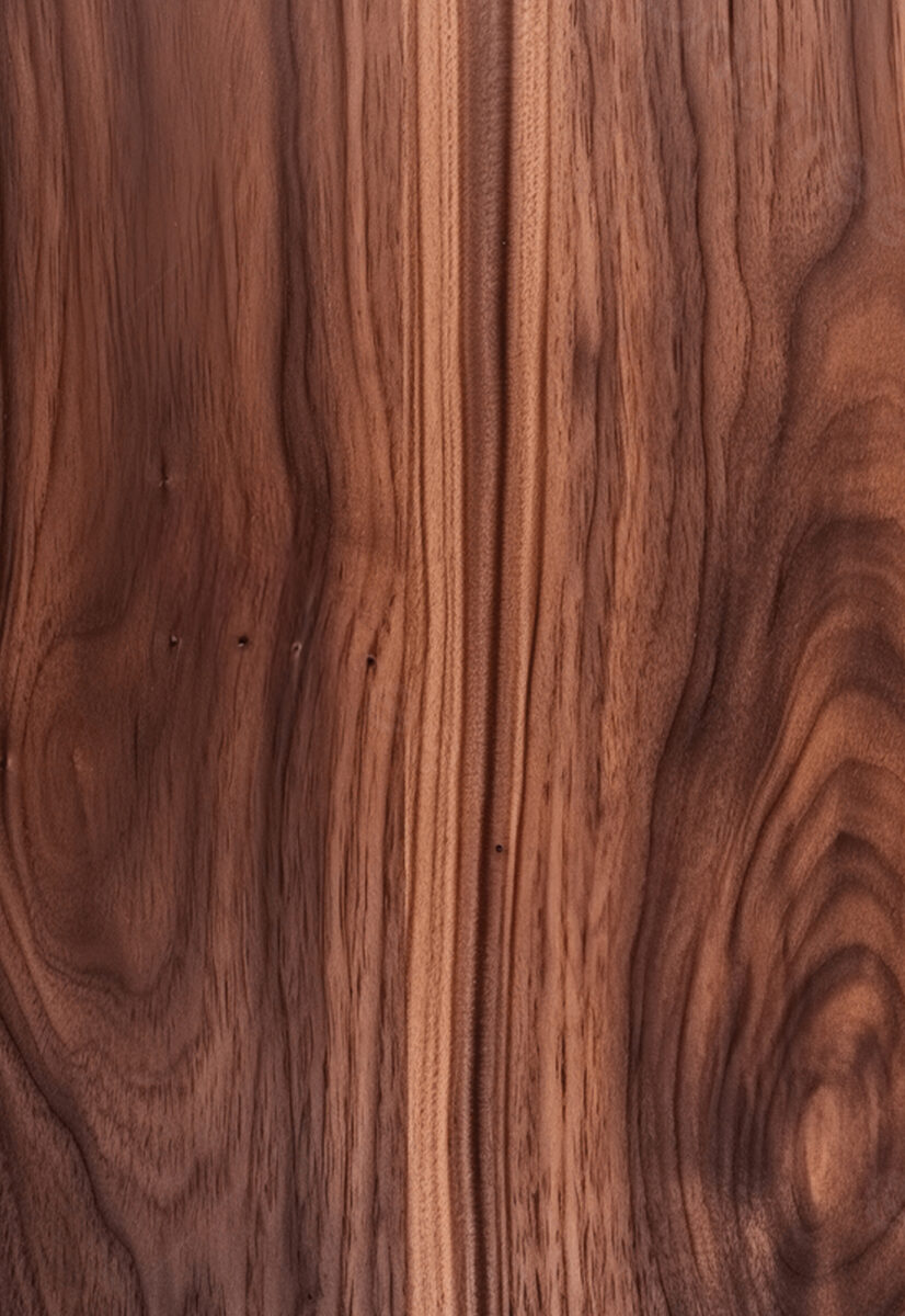 Close-up of a polished wooden furniture surface showcasing rich natural wood grain and warm tones, ideal for high-quality furniture design and interior decor.